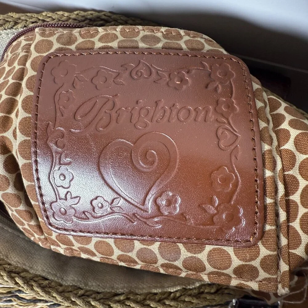 Brighton Summer Market Straw Purse Tan with Dark Brown Handles